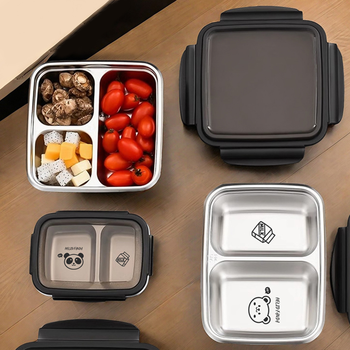 Meal Prep Lunch Boxes - WORTHBUY 2/3 그리드 304 스테인레스 스틸