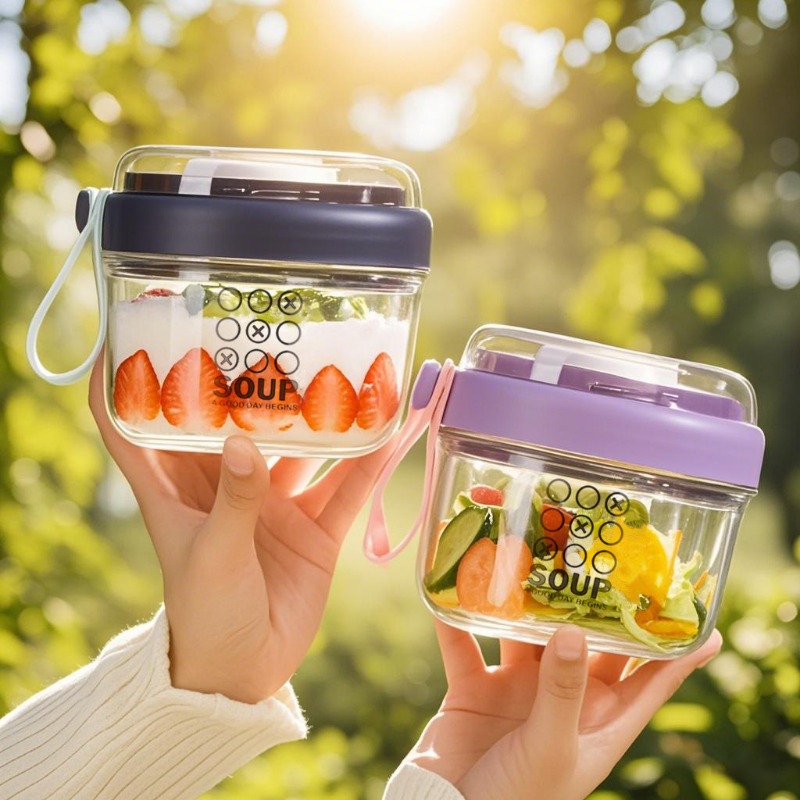 Salad Container Jar - 샐러드 컵 더블 레이어 오트밀 컵
