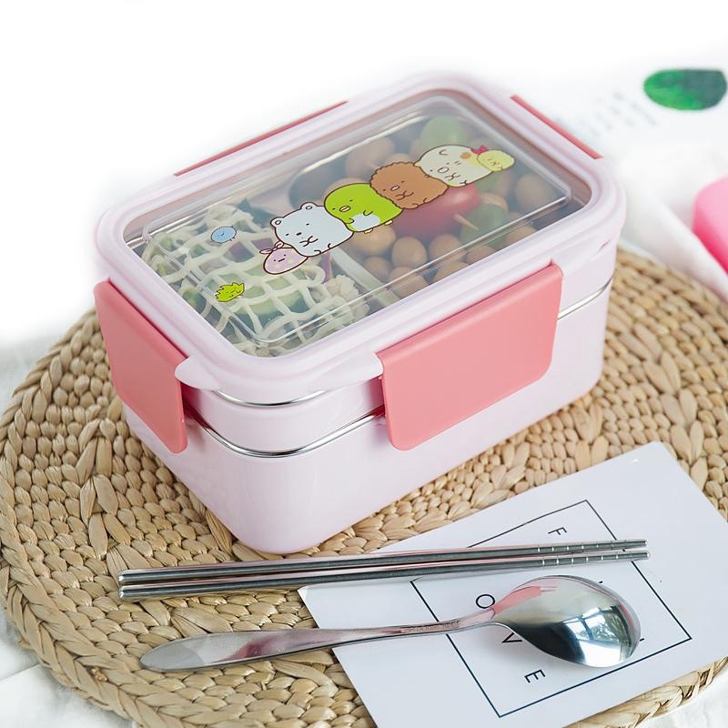 Meal Prep Lunch Boxes - 랜덤 패턴 만화 도시락, 스테인레스 스틸,