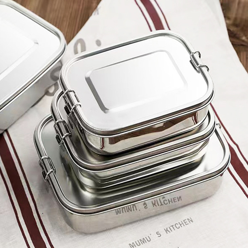 Meal Prep Lunch Boxes - 304 스테인레스 스틸 사각 도시락 상자