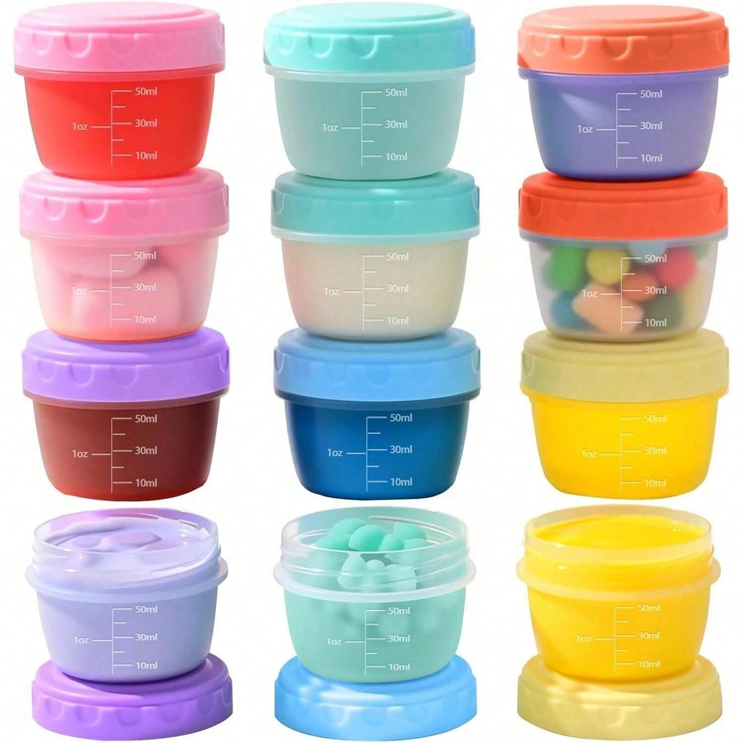 Salad Container Jar - 1-6팩 2.7온스 샐러드 드레싱 용기 (뚜껑
