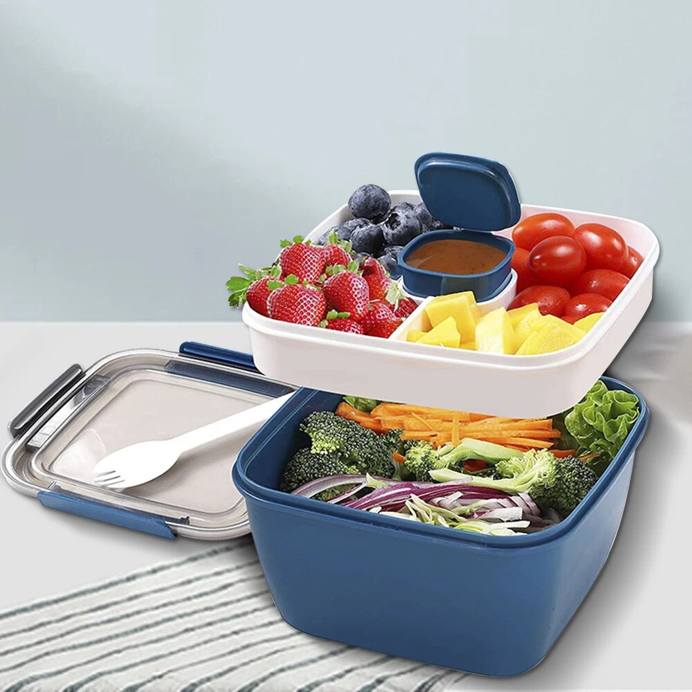 Salad Container Jar - 1100ml/1500ml 휴대용 도시락 상자 컨테이너 2