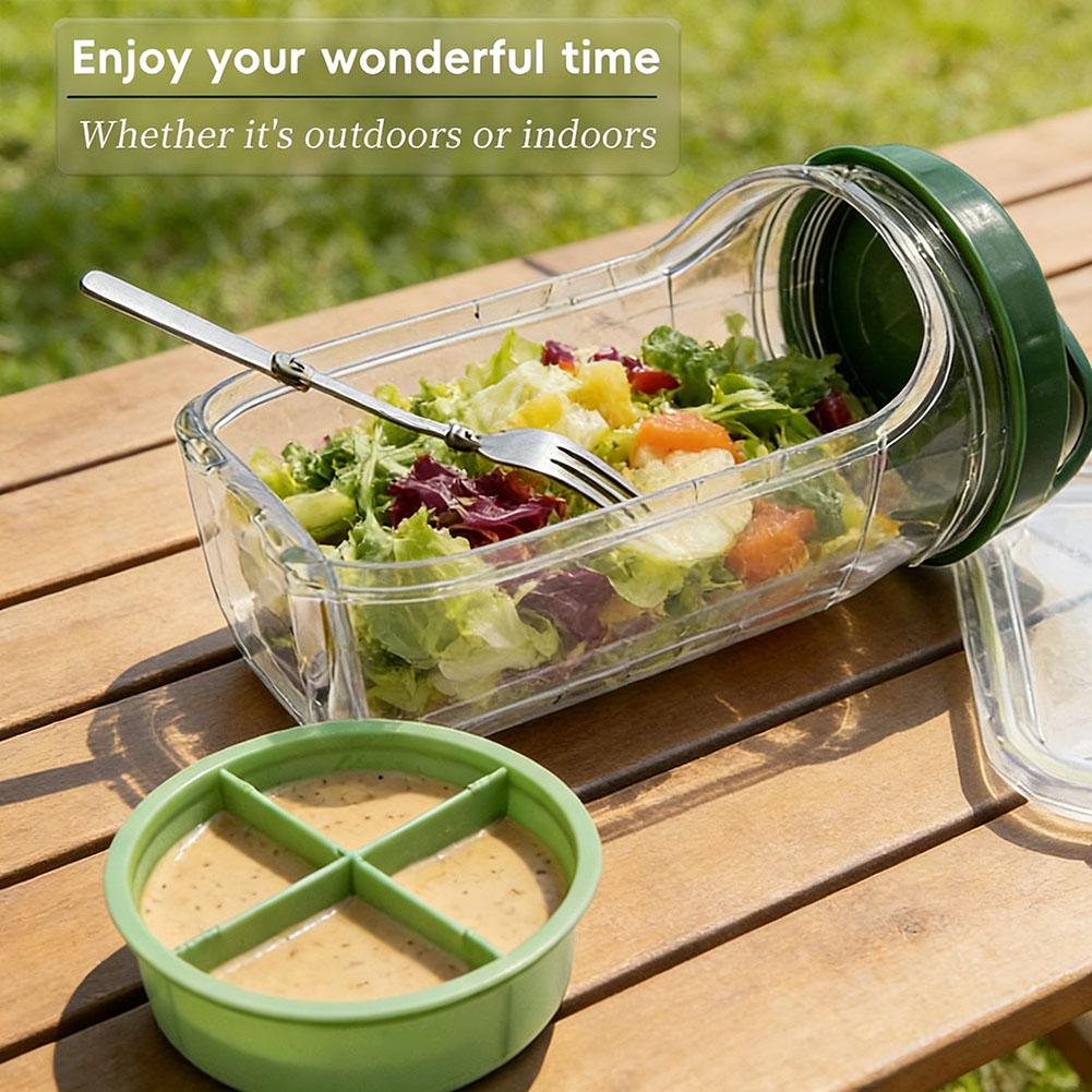 포크와 드레싱 용기가 있는 휴대용 샐러드 용기, 새지  - Salad Container Jar 리뷰 및 가격
