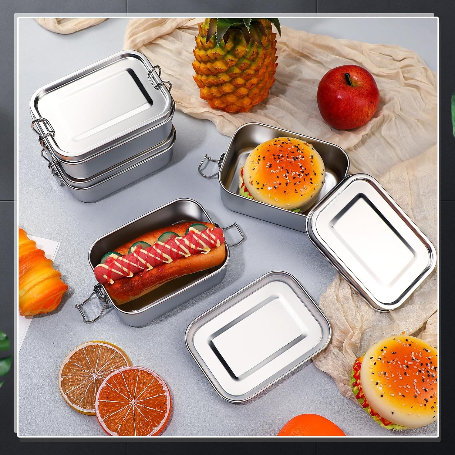 뚜껑이 있는 스테인레스 스틸 식품 보관 용기 도시락 상 - Meal Prep Lunch Boxes 리뷰 및 가격
