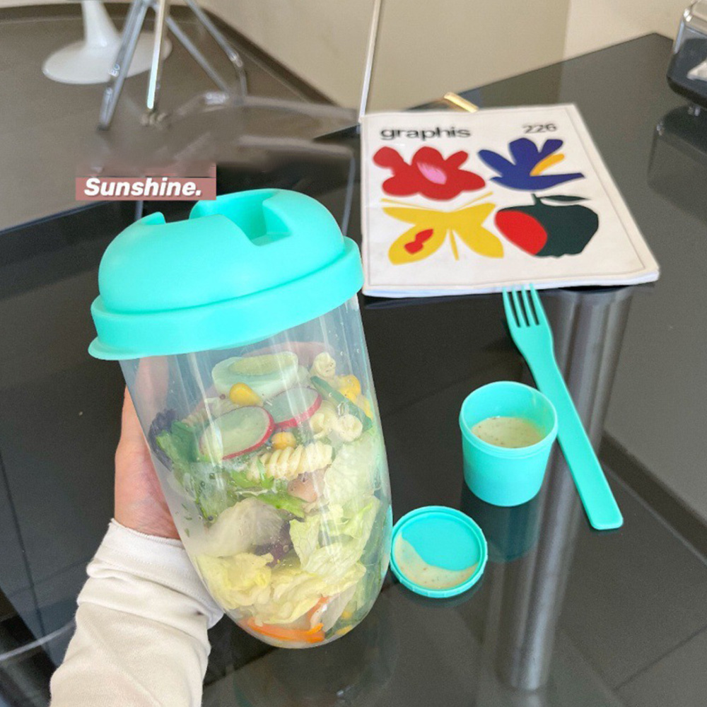 휴대용 화이트 그린 병 샐러드 셰이커, 신선한 과일 및 - Salad Container Jar 리뷰 및 가격