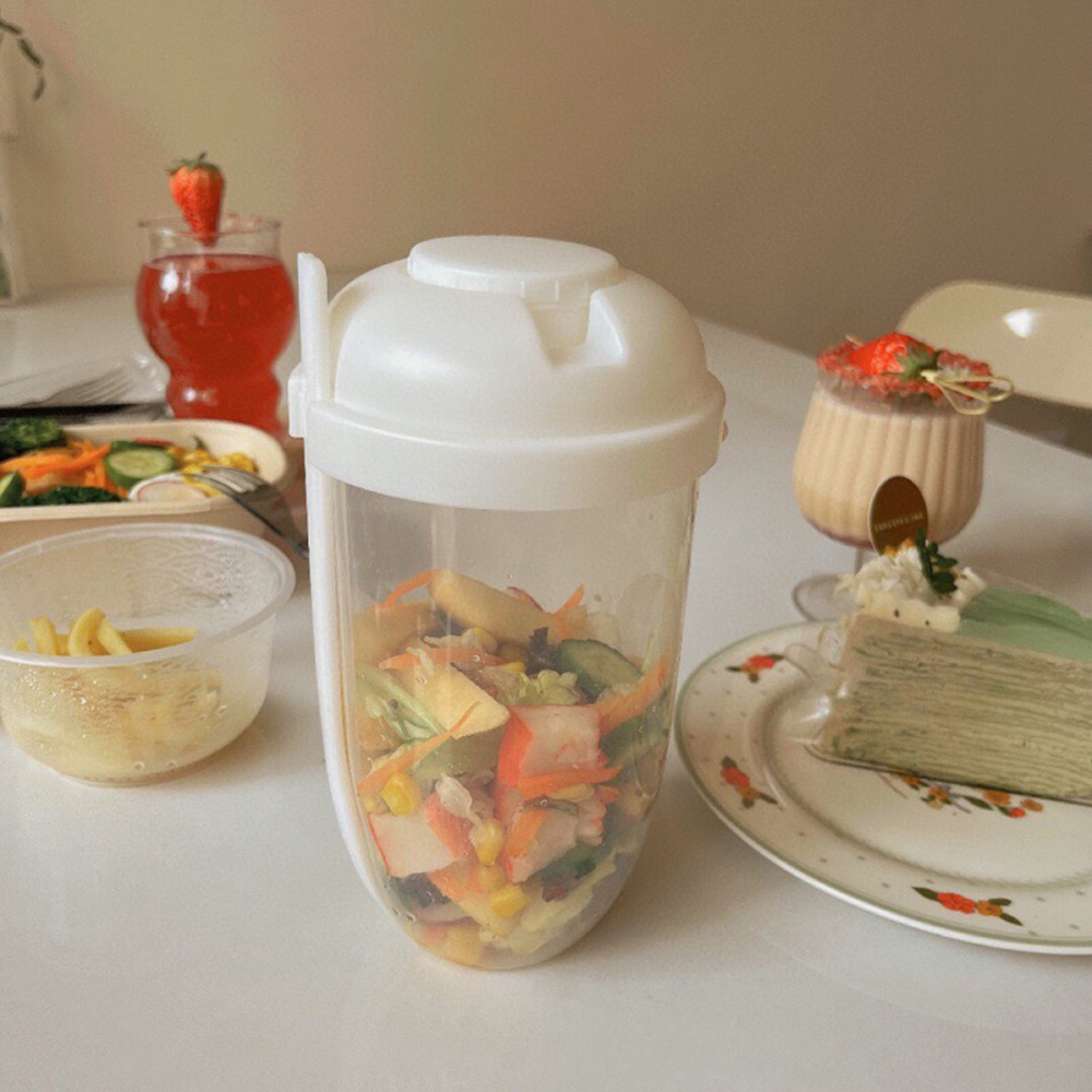 휴대용 화이트 그린 병 샐러드 셰이커, 신선한 과일 및 - Salad Container Jar 리뷰 및 가격