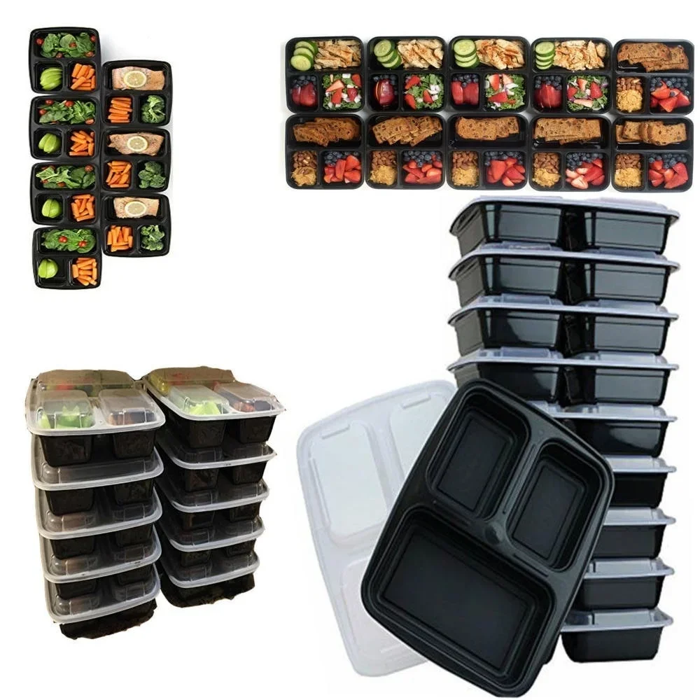 7팩 3칸 식사 준비 용기 뚜껑이 있는 매우 두꺼운 식 - Meal Prep Kits 리뷰 및 가격
