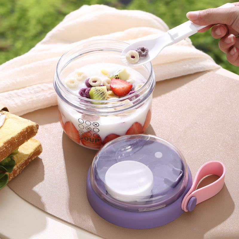 샐러드 컵 더블 레이어 오트밀 컵 휴대용 학생 아침 식 - Salad Container Jar 리뷰 및 가격