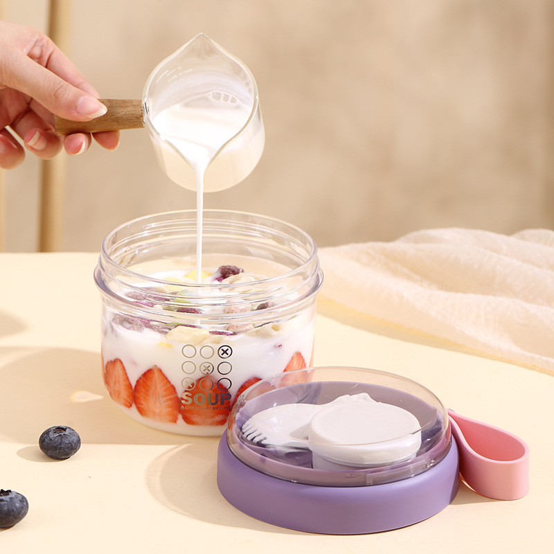 샐러드 컵 더블 레이어 오트밀 컵 휴대용 학생 아침 식 - Salad Container Jar 리뷰 및 가격
