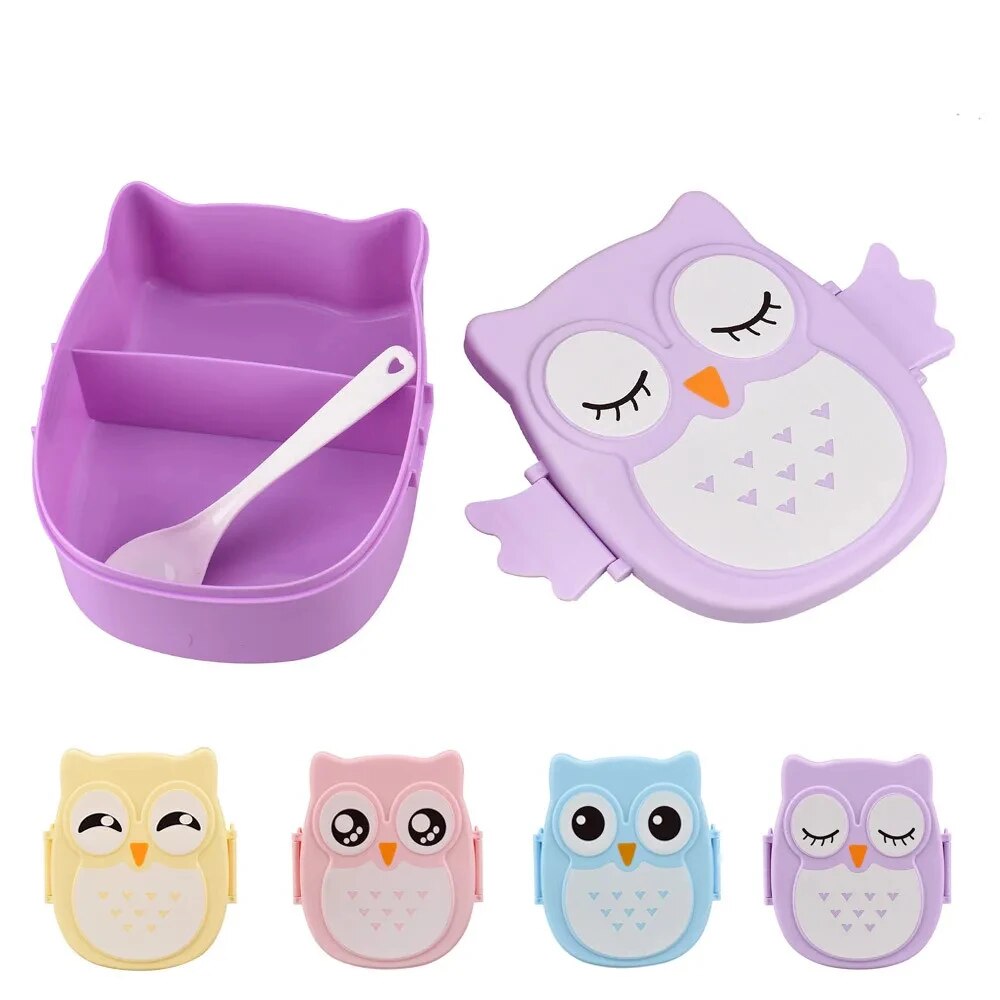 칸막이가있는 올빼미 모양 도시락 상자, 뚜껑이 있는 점 - Meal Prep Kits 리뷰 및 가격