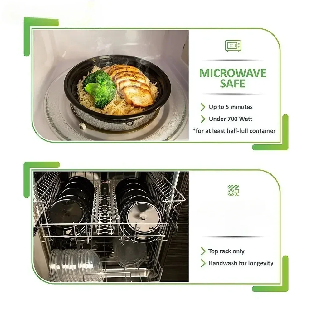 식사 준비 용기 뚜껑이 있는 플라스틱 식품 용기 야외  - Meal Prep Kits 리뷰 및 가격