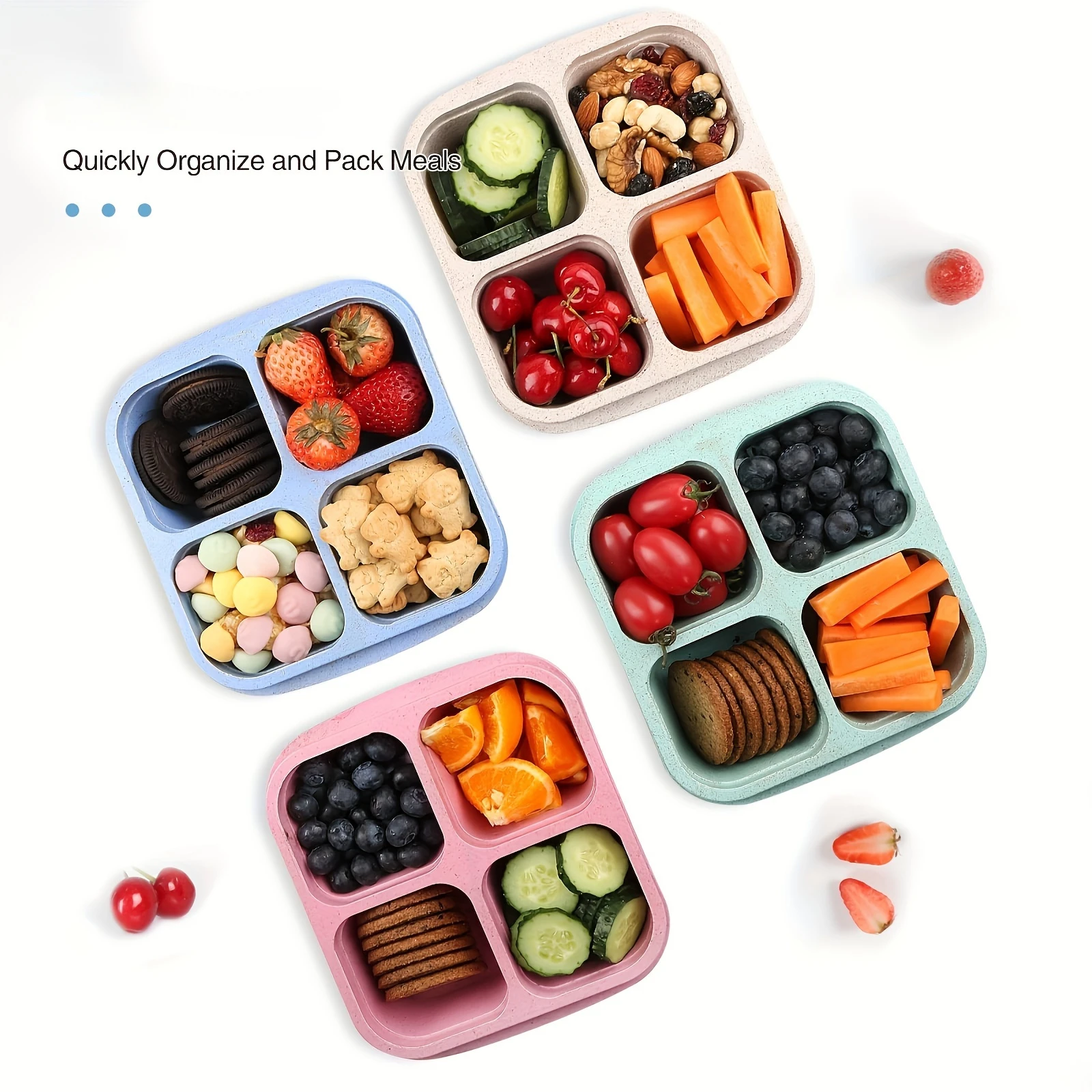 투명 뚜껑 4 개 달린 스낵 박스, 스낵 용기, 신선도 - Meal Prep Kits 리뷰 및 가격