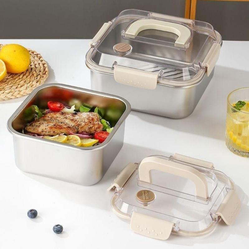 휴대용 대용량 스테인레스 스틸 음식 용기 손잡이가 있는 - Salad Container Jar 리뷰 및 가격