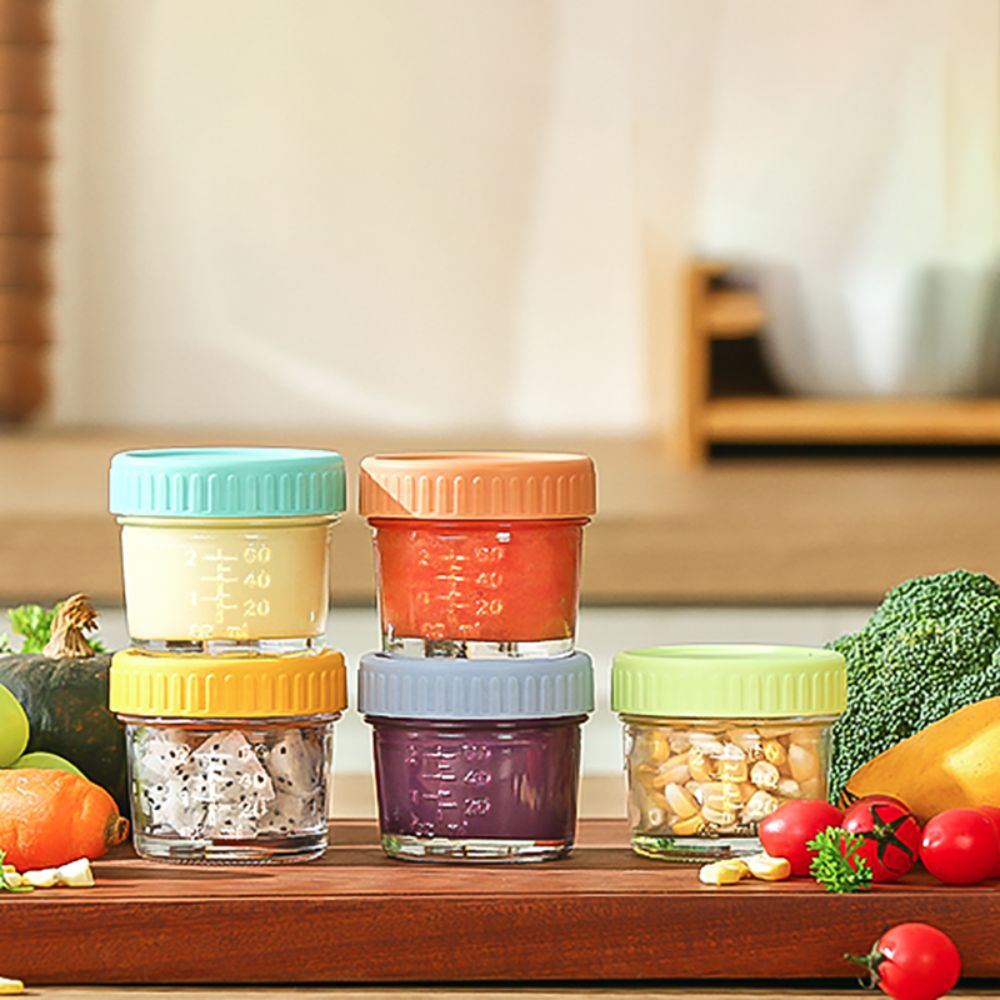 6개 유리 아기 음식 용기 뚜껑 포함 재사용 가능 소스 - Salad Container Jar 리뷰 및 가격