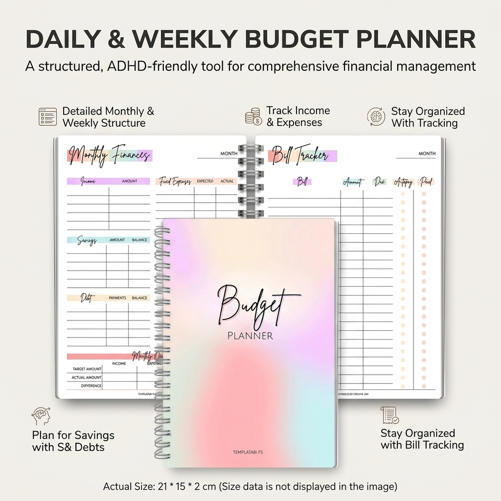 일일 수입 및 지출 노트북(예산 계획용)과 주간 트래커 - Meal Plan Notepad 리뷰 및 가격