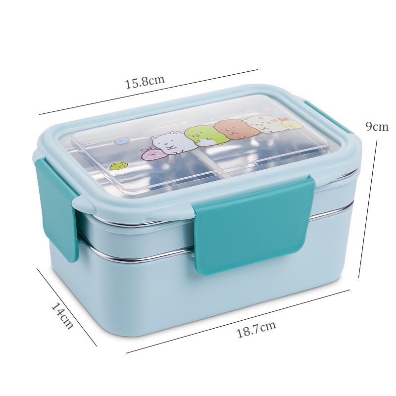 랜덤 패턴 만화 도시락, 스테인레스 스틸, 이중 레이어 - Meal Prep Lunch Boxes 리뷰 및 가격