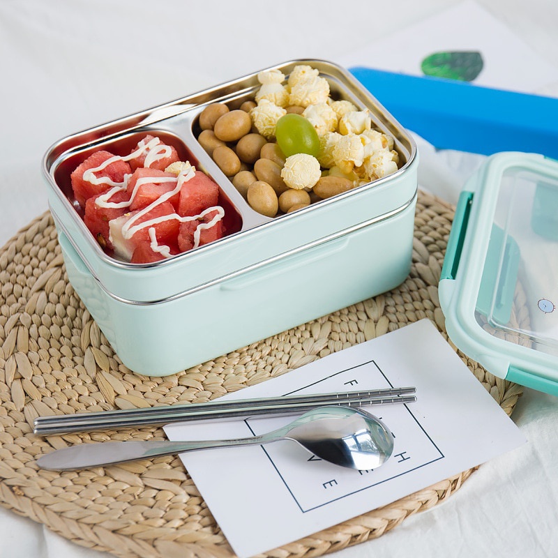 랜덤 패턴 만화 도시락, 스테인레스 스틸, 이중 레이어 - Meal Prep Lunch Boxes 리뷰 및 가격