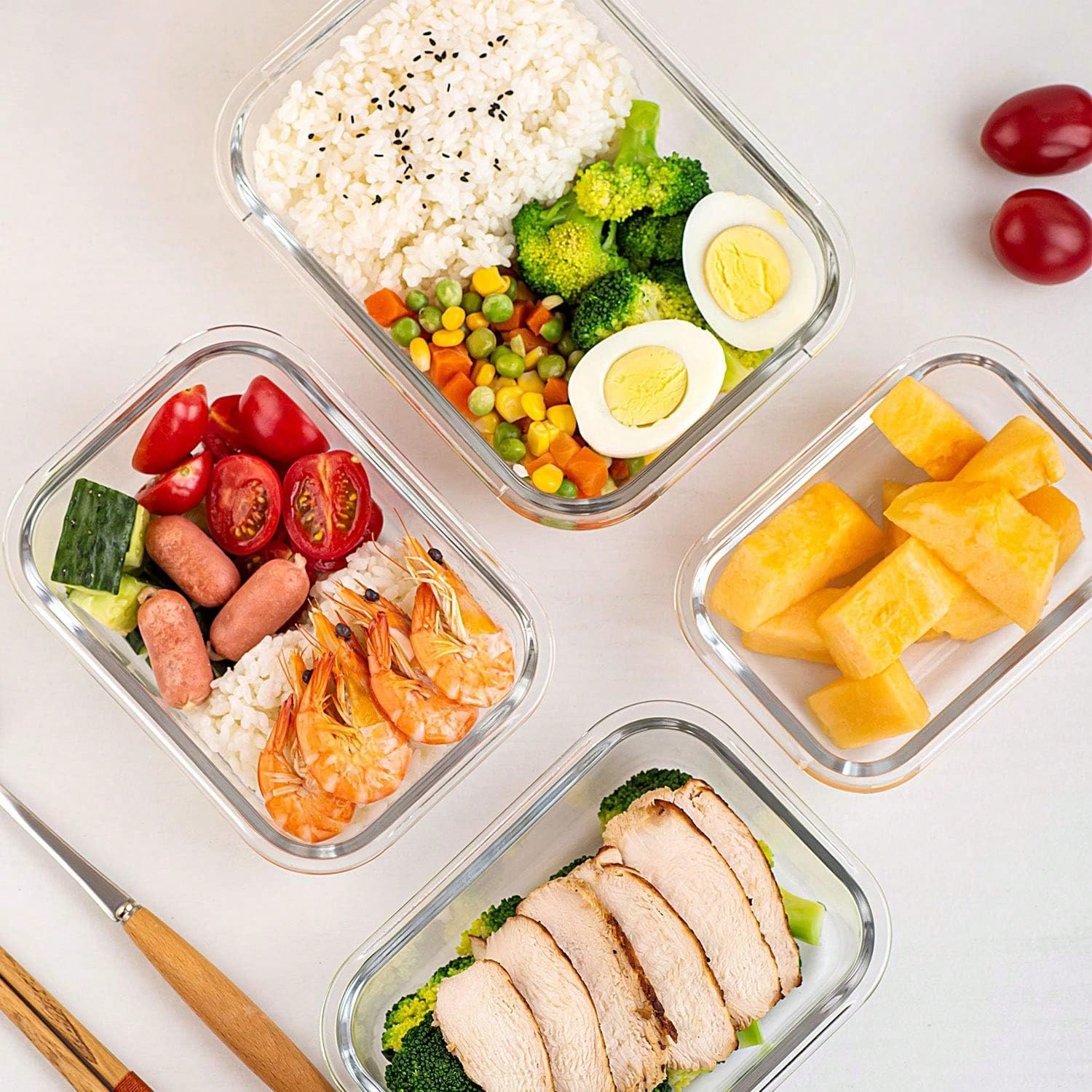 10팩 유리 밀프렙 용기, 뚜껑이 있는 밀폐형 식품 보 - Meal Preparation 리뷰 및 가격