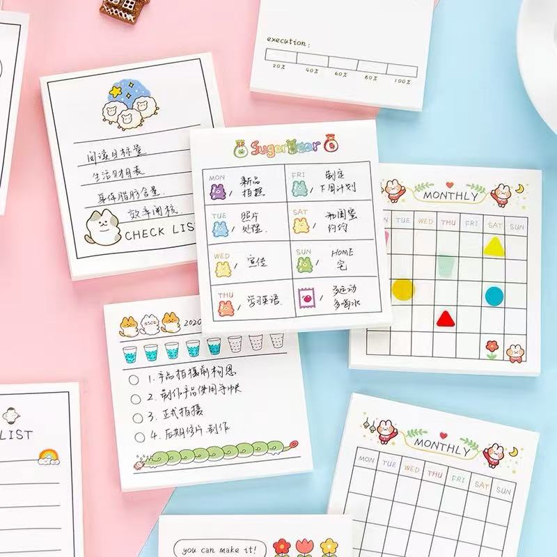 귀여운 사무실 학용품 귀여운 만화 시계 스케줄 메모 고 - Meal Plan Notepad 리뷰 및 가격