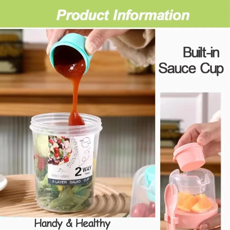 휴대용 샐러드 컵 이중 오트밀 컵 요거트 견과류 저지방 - Salad Container Jar 리뷰 및 가격