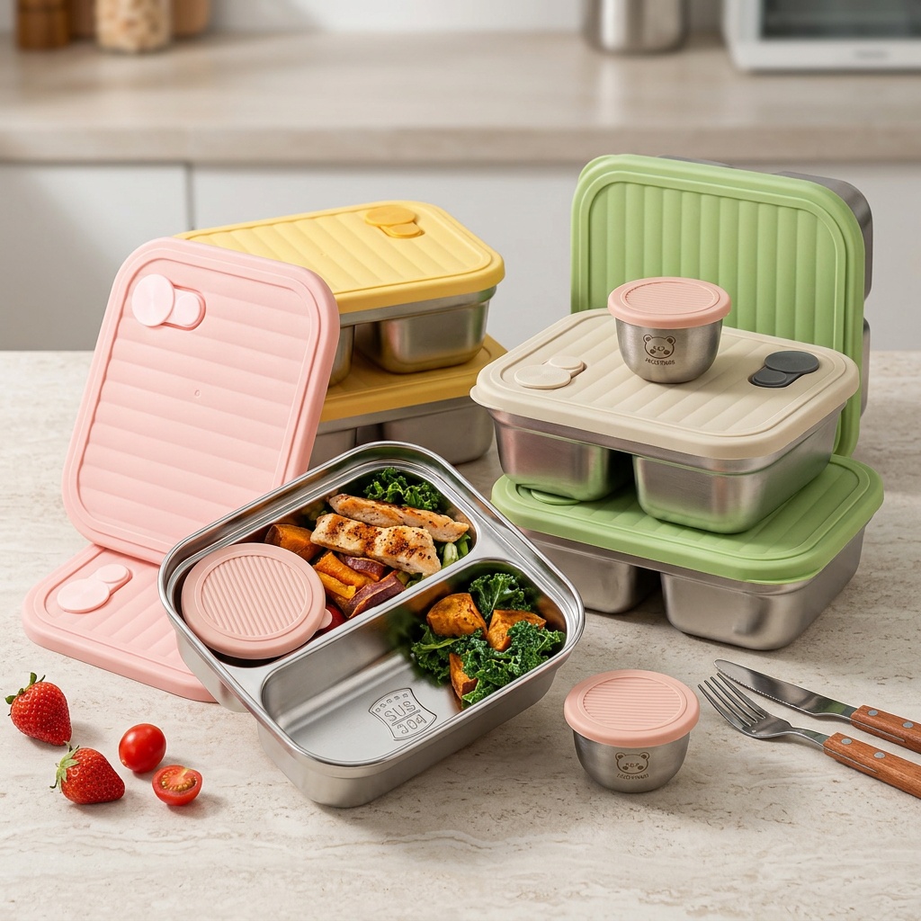 304 스테인리스 스틸 도시락 휴대용 밀폐형 도시락통  - Salad Container Jar 리뷰 및 가격